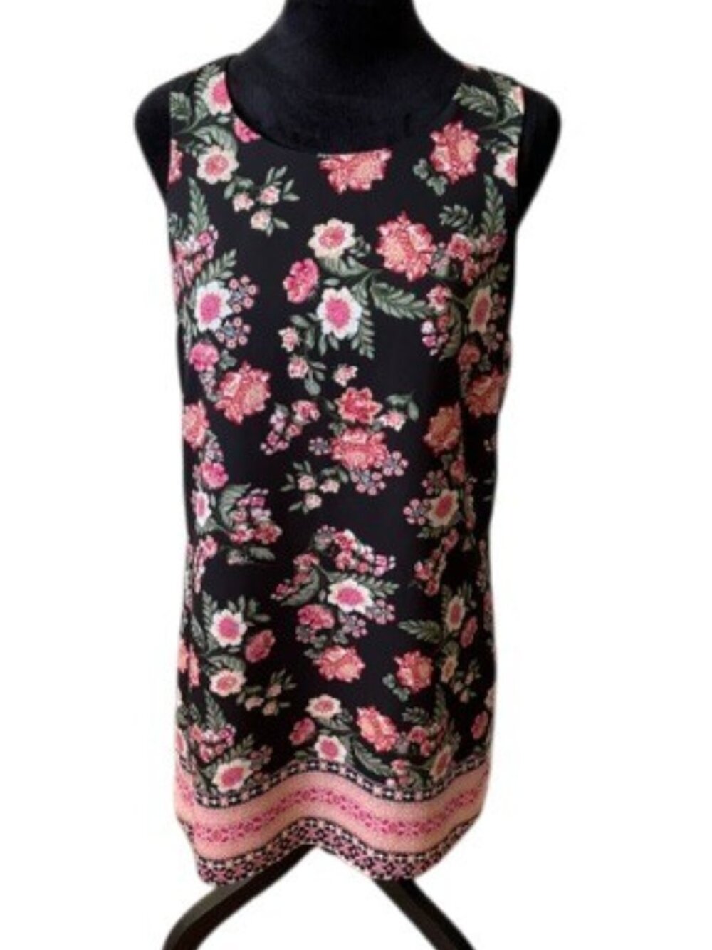 Pink Republic Black Floral Sleeveless Dress EUC Med